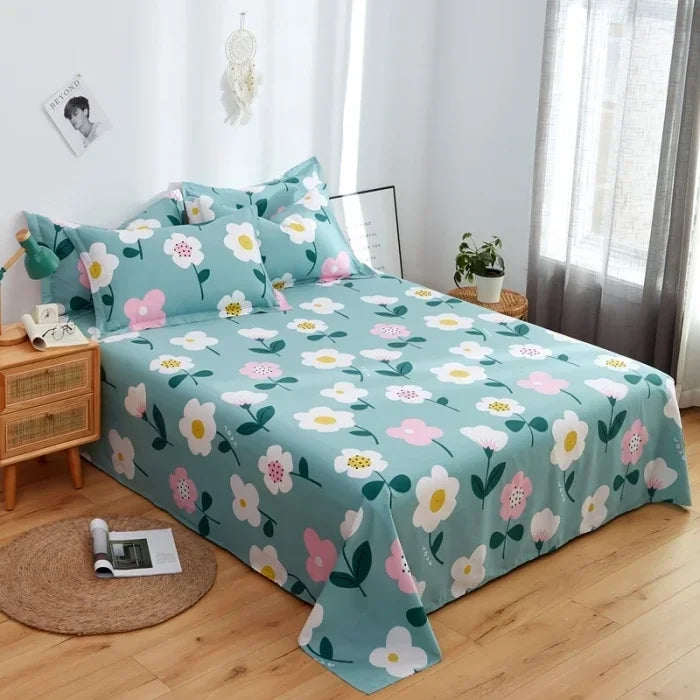 Drap de lit coton élégant – Housse de lit confortable avec imprimé décoratif