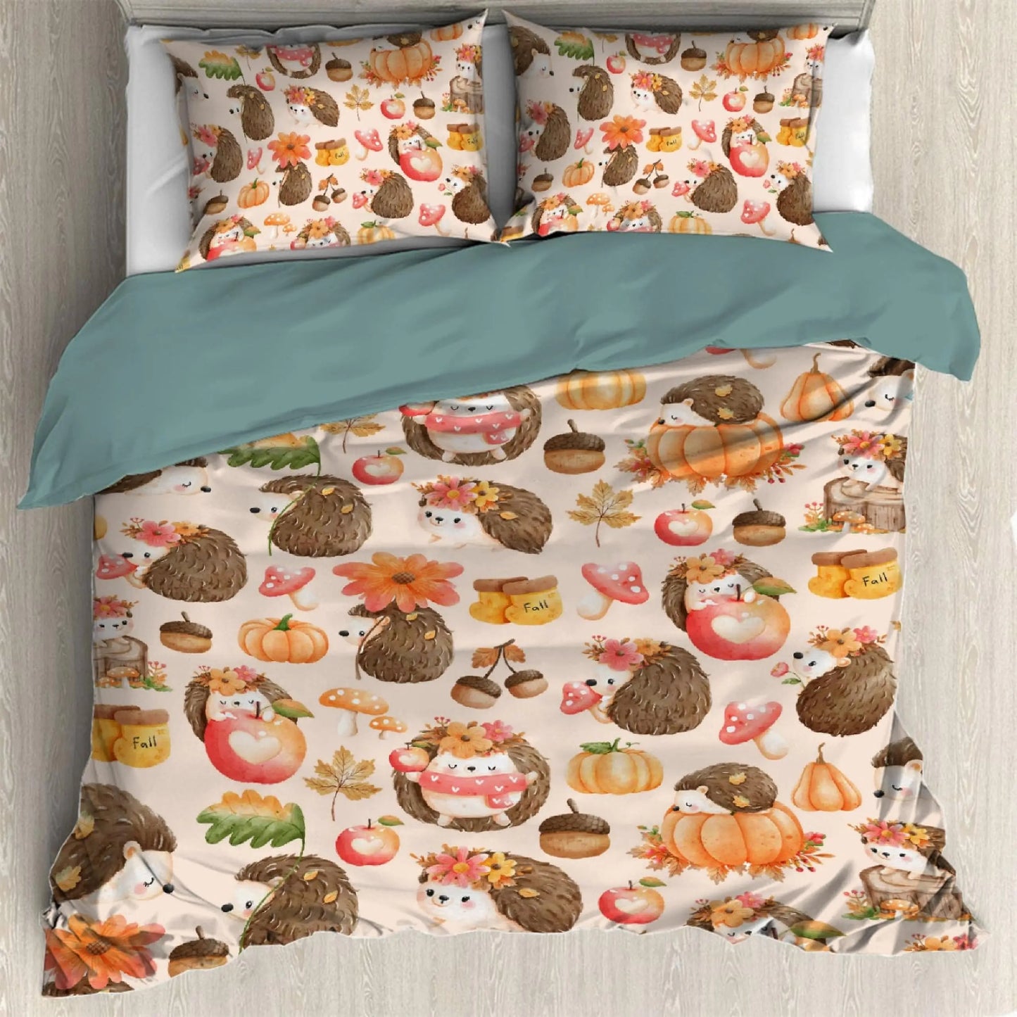 Housse de couette automne – Housse confortable en coton design pour literie