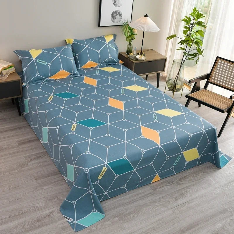 Drap de lit coton élégant – Housse de lit confortable avec imprimé décoratif
