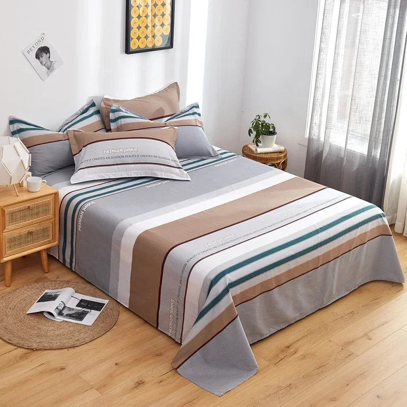 Drap de lit coton élégant – Housse de lit confortable avec imprimé décoratif