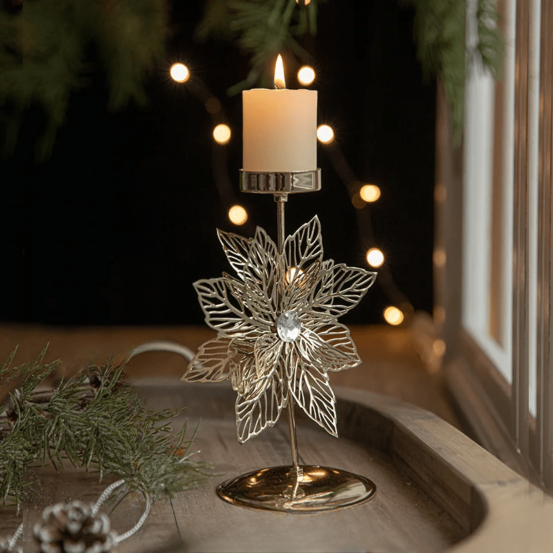 Support bougie chauffe-plat Noël – Décoration arbre étoile festive intérieure