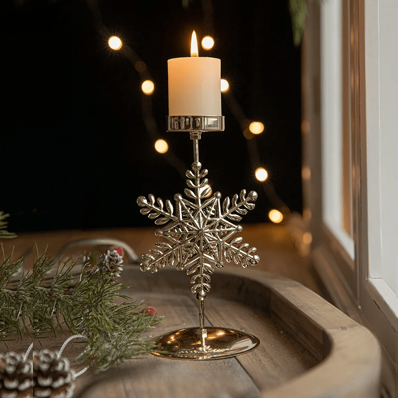Support bougie chauffe-plat Noël – Décoration arbre étoile festive intérieure