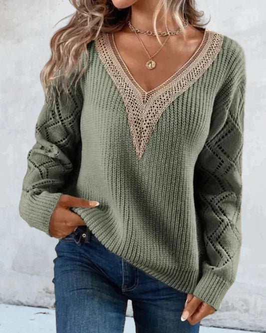 Pull élégant femme – Décolleté en V chic et tendance