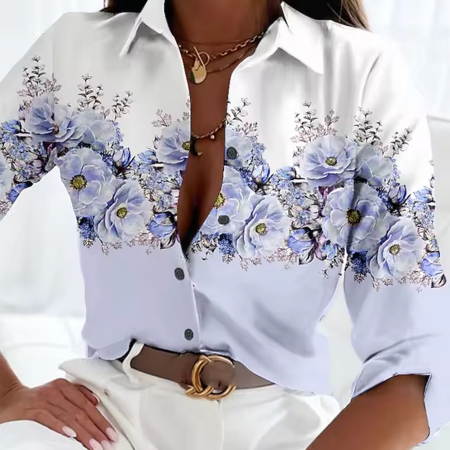 Blouse femme fleurie – Haut léger à motif floral élégant