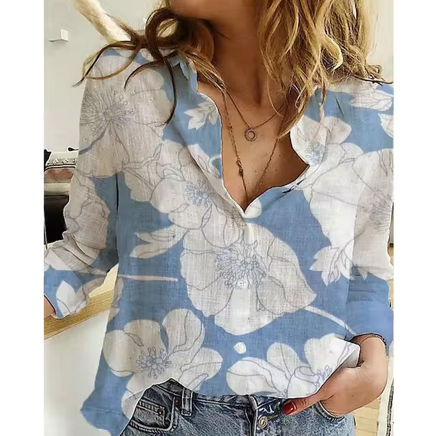 Blouse femme fleurie – Haut léger à motif floral élégant