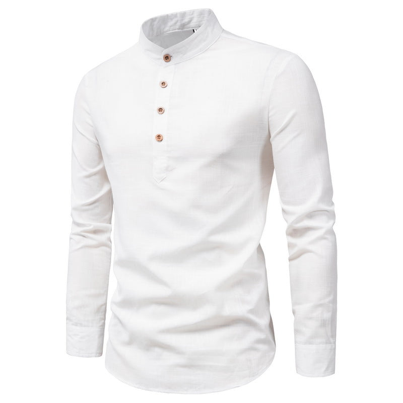 Hauts col montant homme – T-shirt en coton et lin élégant