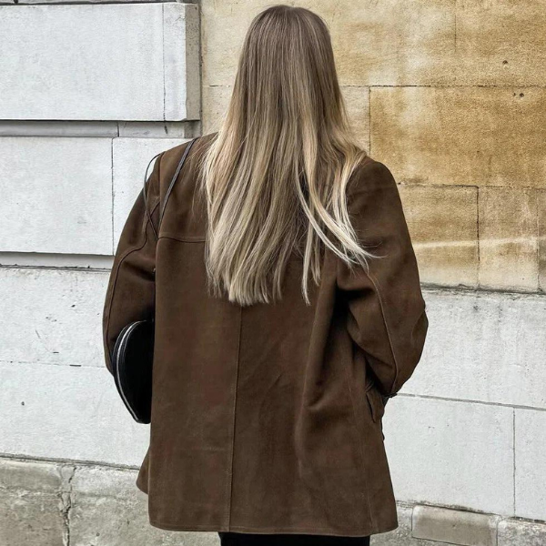 Veste en cuir suédé femme – Veste élégante et tendance pour automne