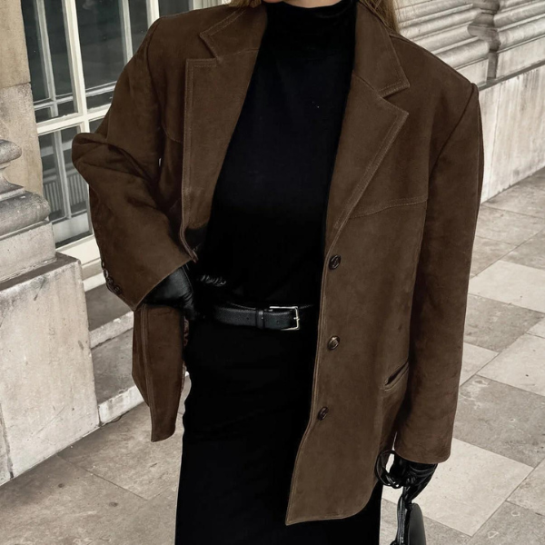 Veste en cuir suédé femme – Veste élégante et tendance pour automne