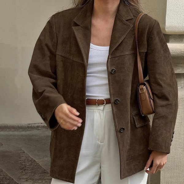 Veste en cuir suédé femme – Veste élégante et tendance pour automne