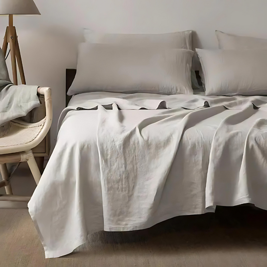 Linge de lit en lin – Draps premium confortables pour sommeil relaxant ultime