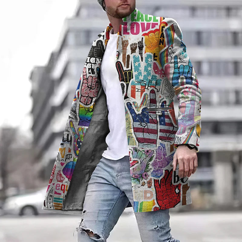 Veste street-art homme – Veste tendance en coton avec imprimé graphique