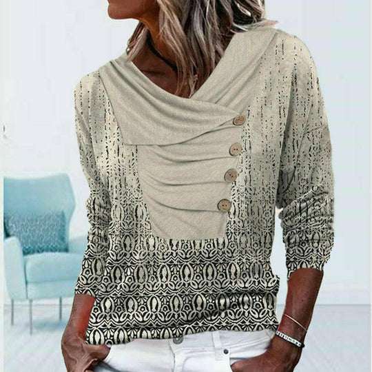 Blouse vintage femme – Blouse dégradé de couleurs élégante et fluide