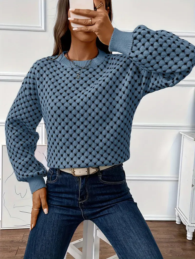 Pull en tricot tendance femme – Pull chic à col rond et coupe moderne