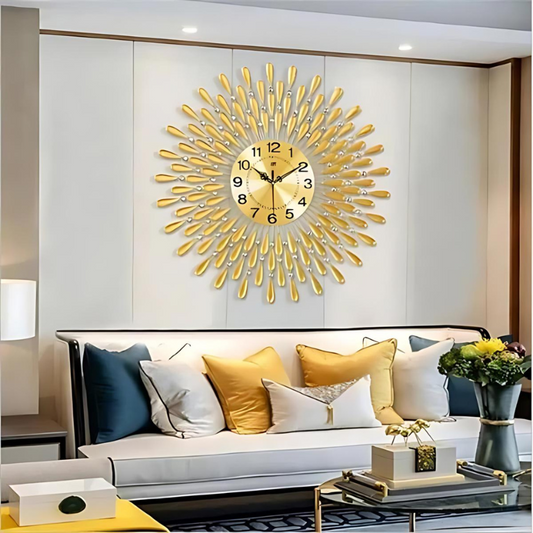 Horloge Murale Décorative – Horloge Luxueuse Étincelante pour Maison et Bureau