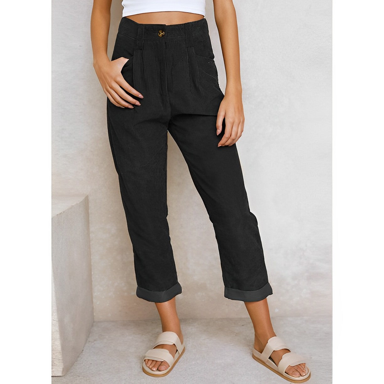 Pantalon velours femme – Pantalon tendance chic et confortable