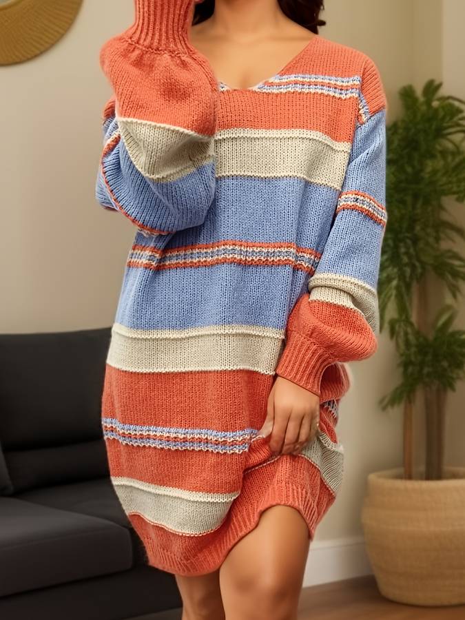 Pull rayé surdimensionné – Pull ample en tricot doux et tendance