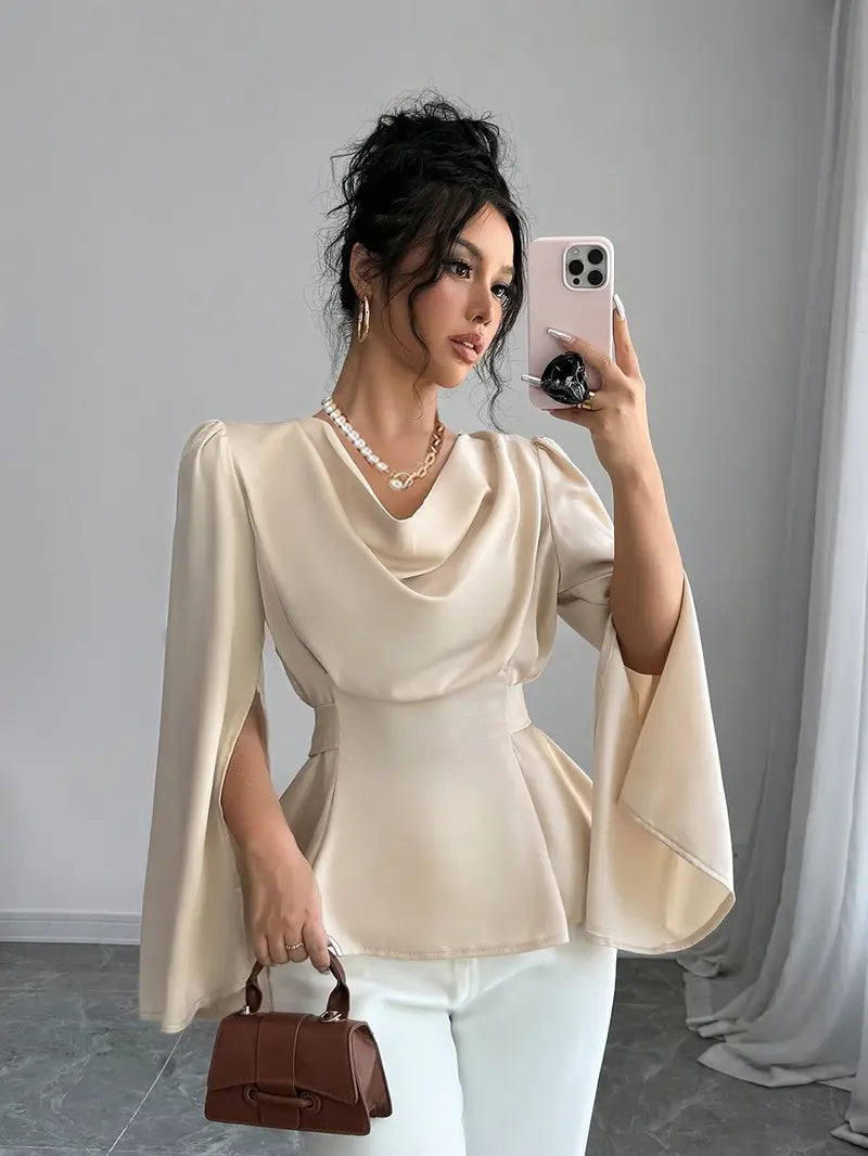 Blouse satin élégante femme – Top chic et fluide pour soirée