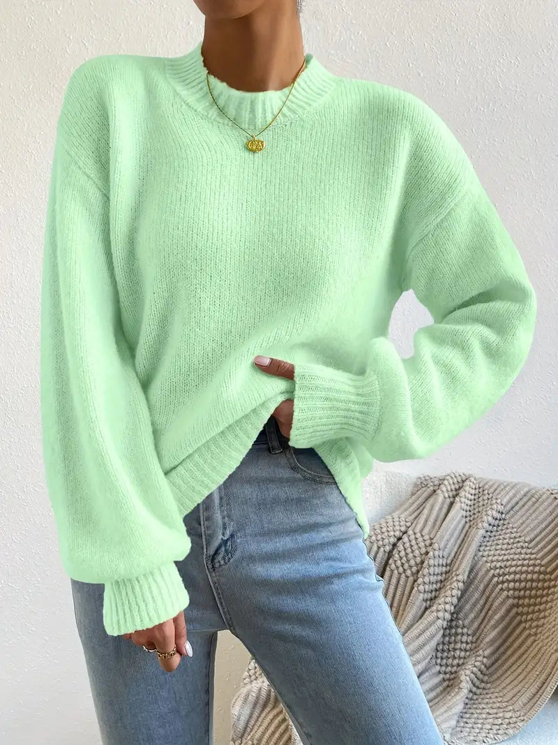 Pull en tricot doux femme – Pull confortable et élégant en laine pour hiver