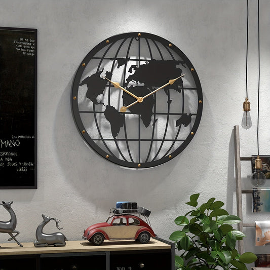 Horloge murale décorative 40 cm – Horloge métallique avec chiffres dorés pour maison et bureau