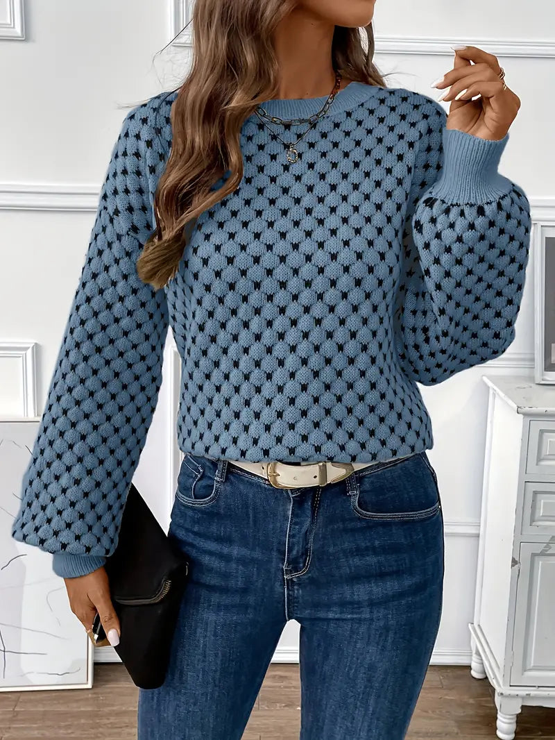 Pull en tricot tendance femme – Pull chic à col rond et coupe moderne