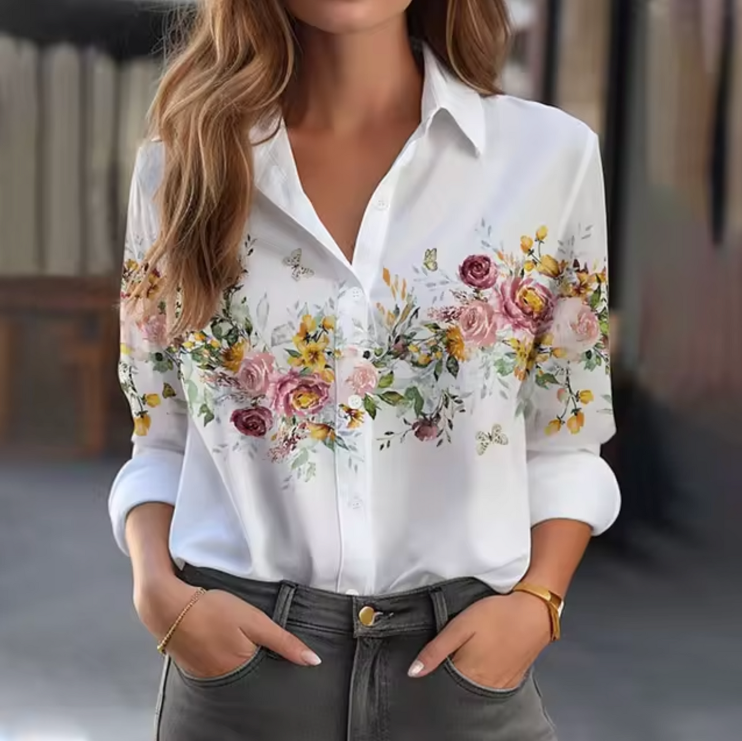 Blouse femme fleurie – Haut léger à motif floral élégant