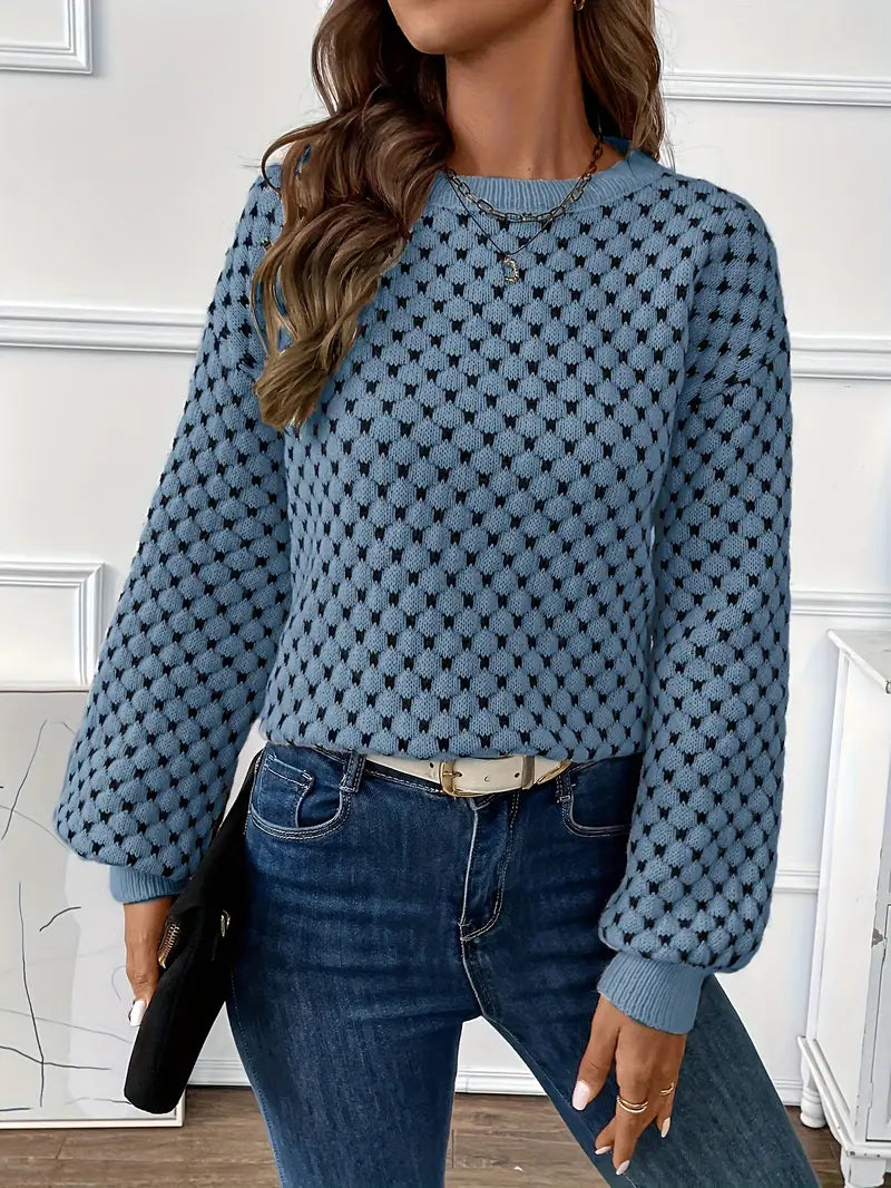 Pull en tricot tendance femme – Pull chic à col rond et coupe moderne