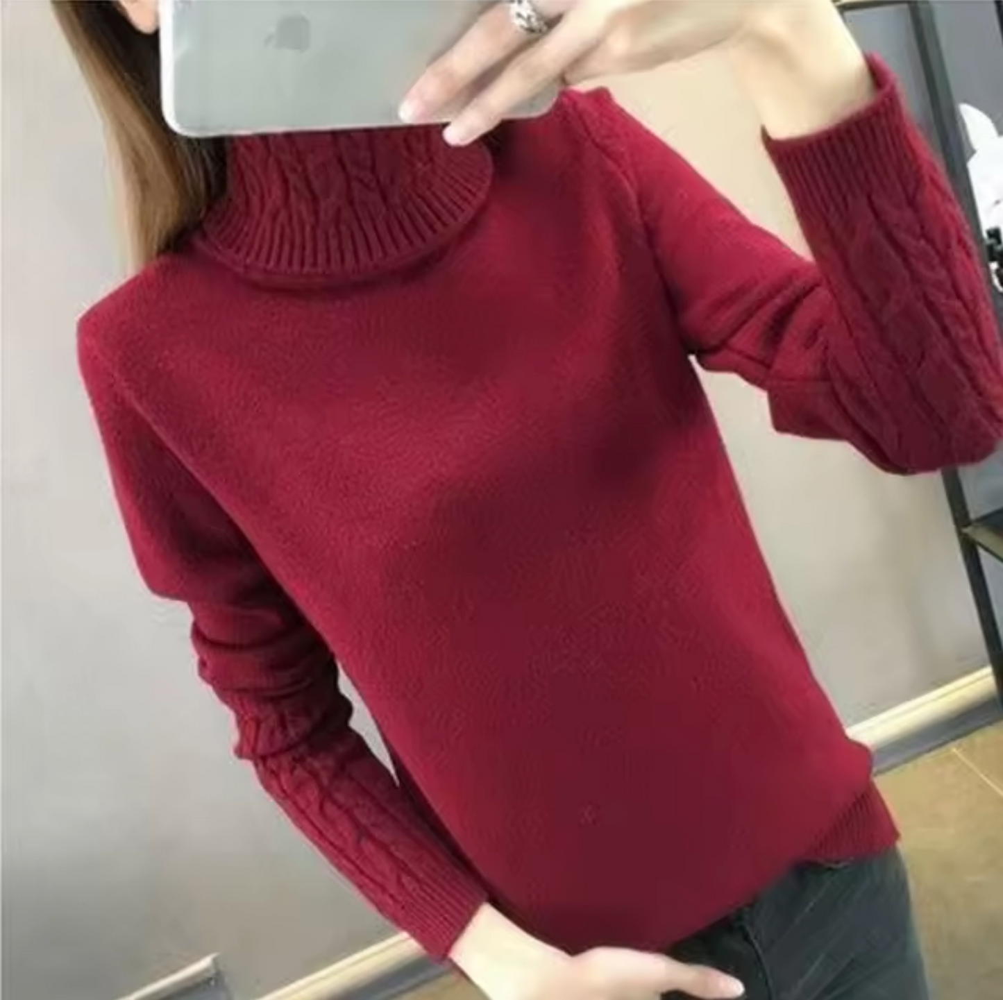 Pull en laine col roulé femme – Pull chaud et élégant pour l'hiver