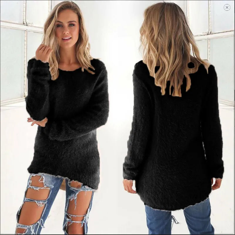 Pull chaud femme – Pull en laine doux et confortable pour l'hiver