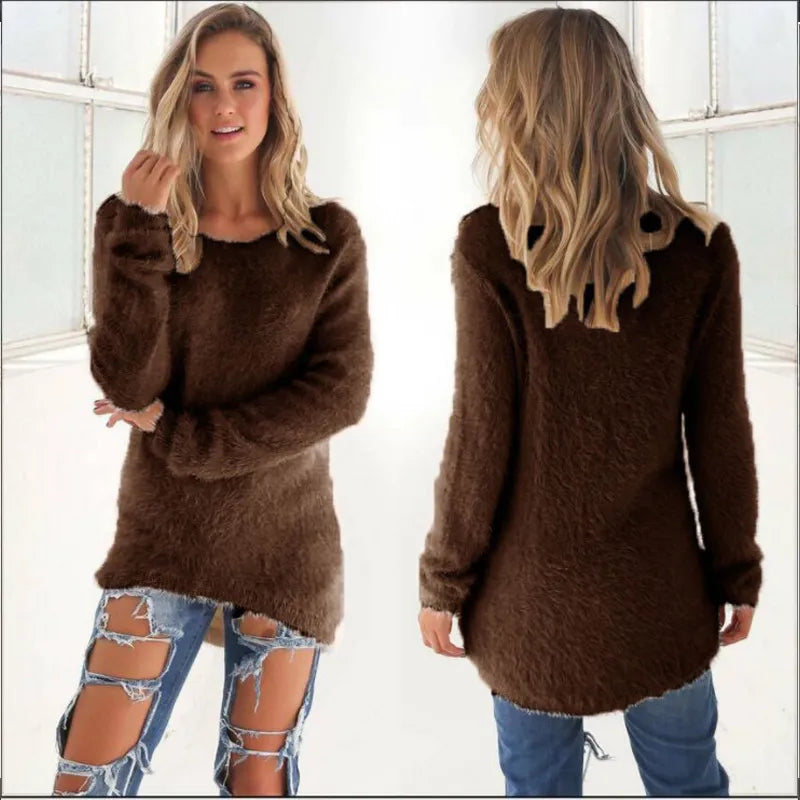 Pull chaud femme – Pull en laine doux et confortable pour l'hiver