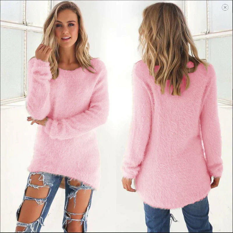 Pull chaud femme – Pull en laine doux et confortable pour l'hiver