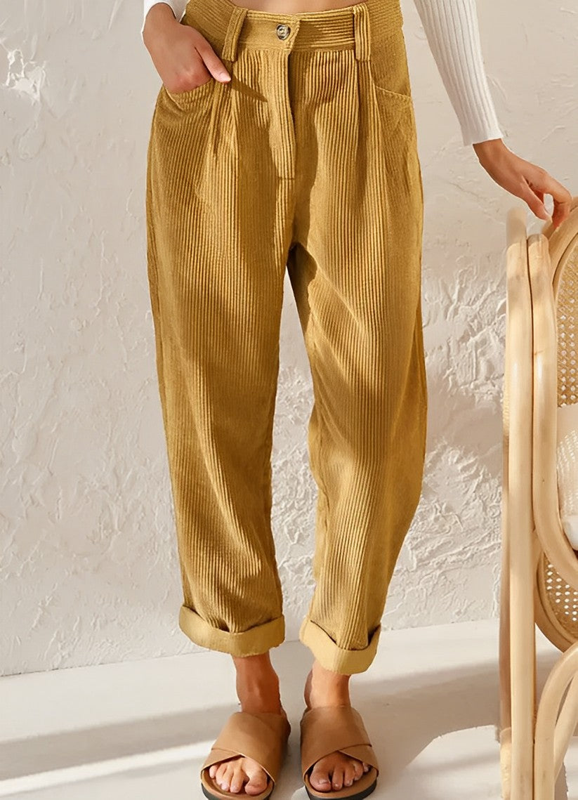 Pantalon velours femme – Pantalon tendance chic et confortable