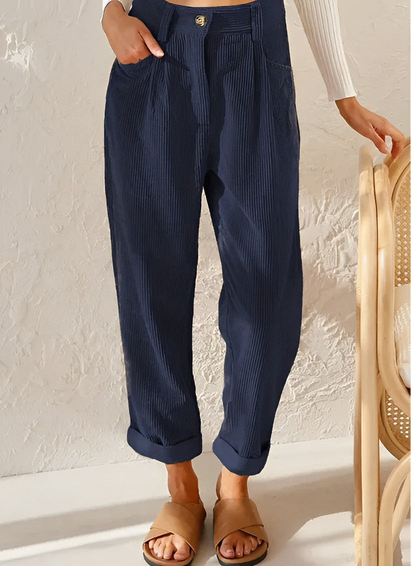 Pantalon velours femme – Pantalon tendance chic et confortable