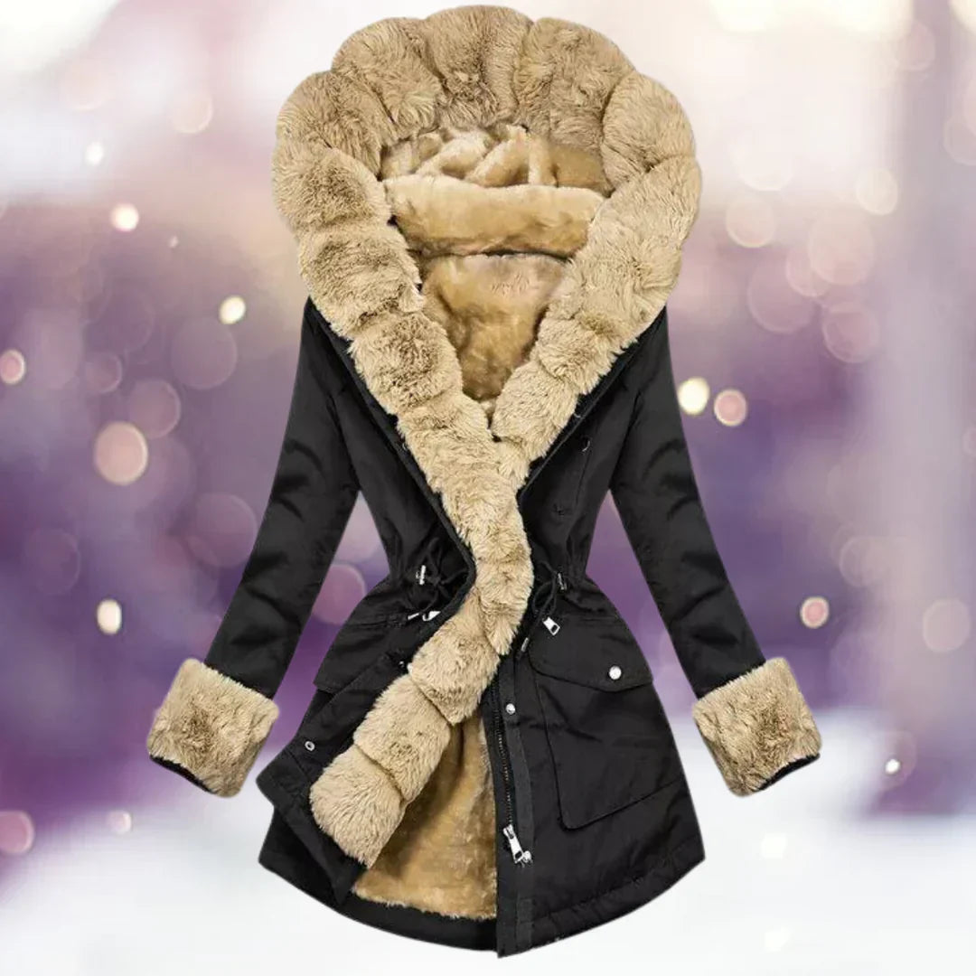 Manteau d'hiver femme – Manteau chaud avec doublure fausse fourrure chic