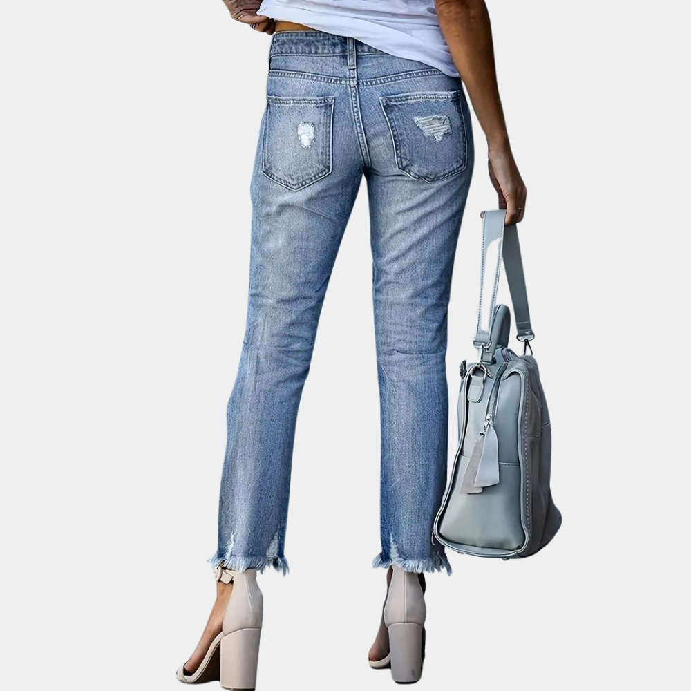 Romilly - jeans tendance pour femmes avec un cool effet détruit