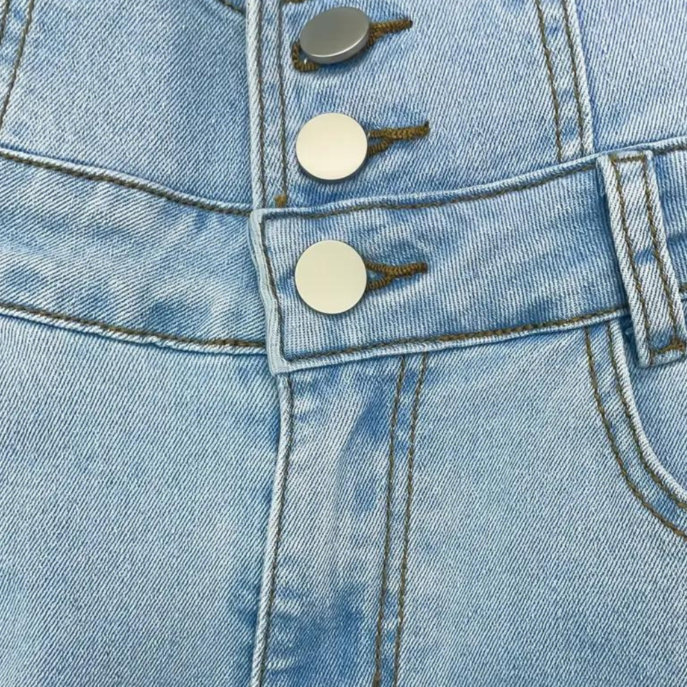 Trendige zerrissene jeans mit hoher taille für frauen - elizabete kollektion