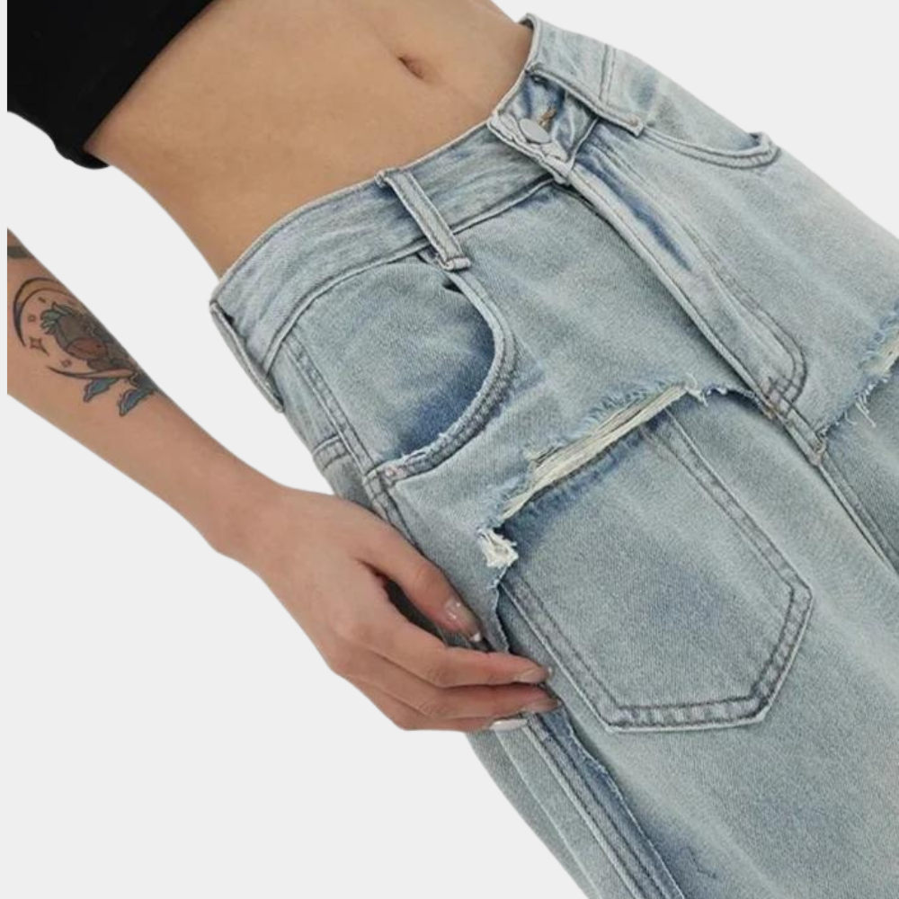 Jeans en denim femme – Jean tendance coupe ajustée et confortable