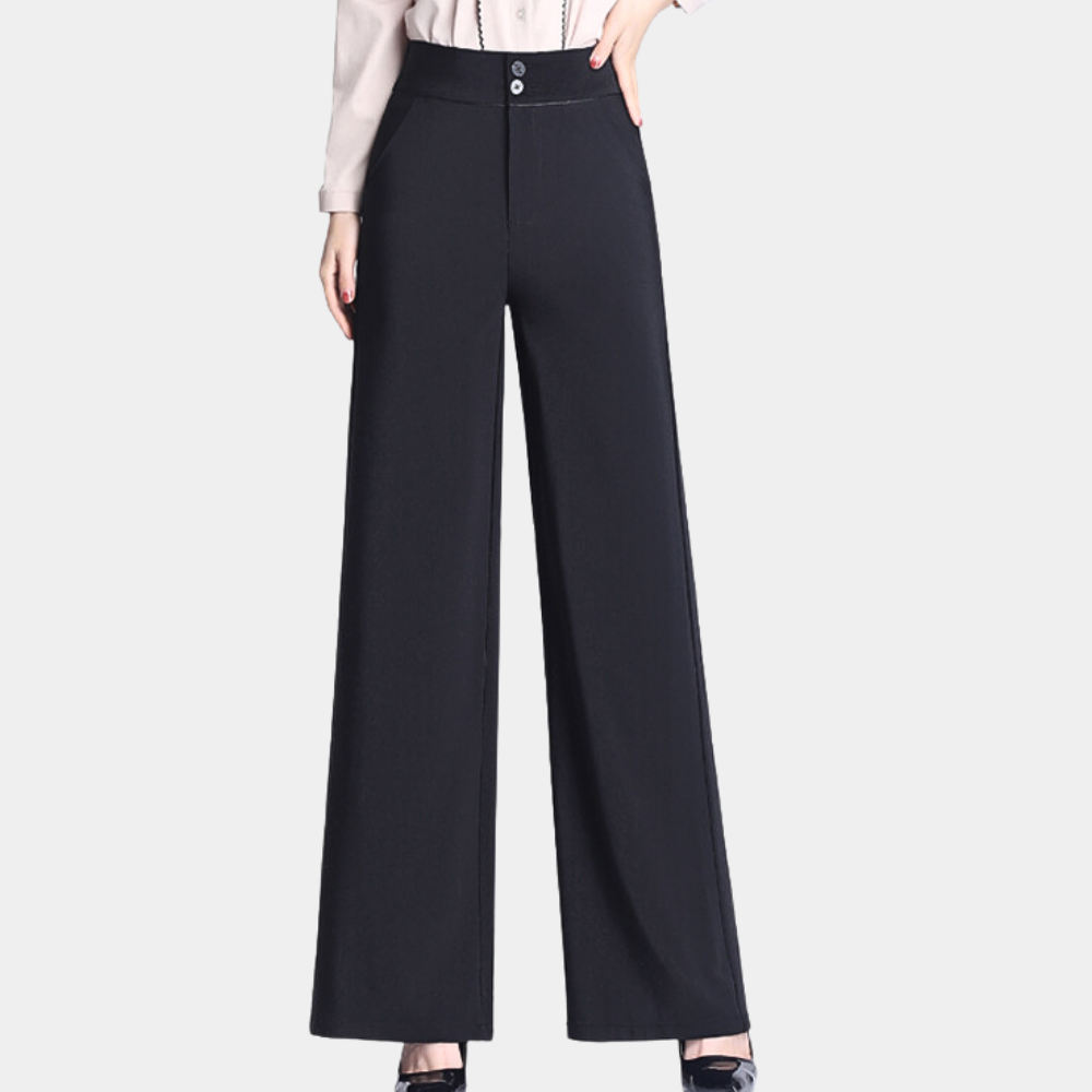 Weronika - pantalon taille haute stylé avec des jambes fluides pour femmes