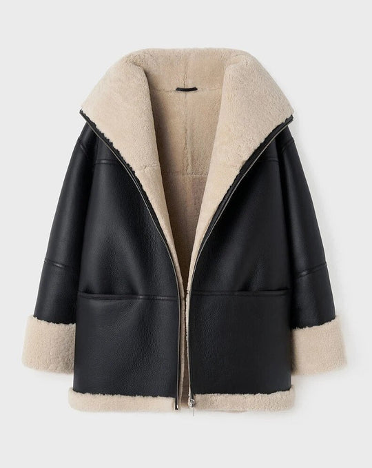 Manteau chaud femme – Manteau avec fourrure élégante et confortable