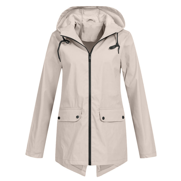 Manteau de pluie femme – Veste longue élégante avec capuche imperméable