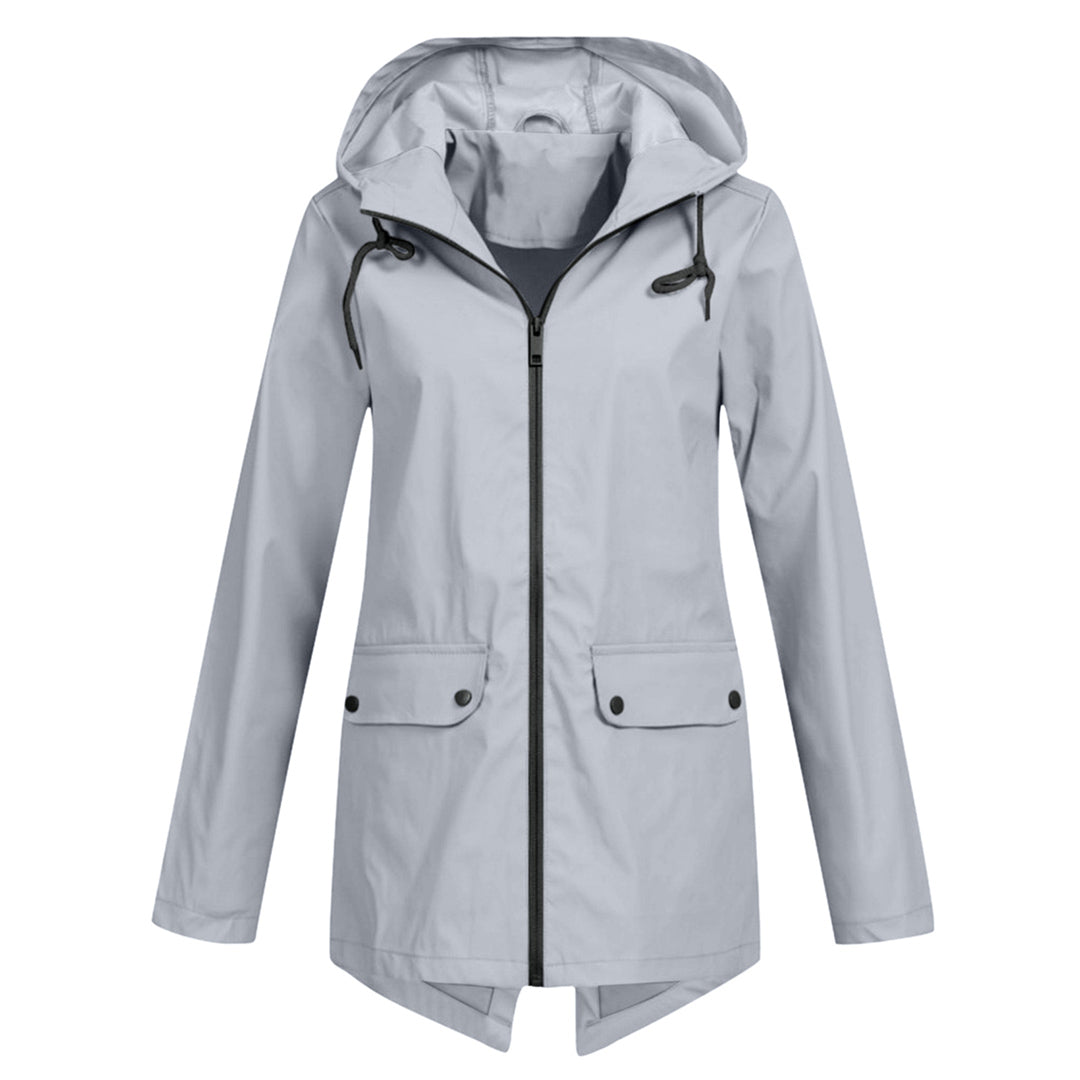 Manteau de pluie femme – Veste longue élégante avec capuche imperméable