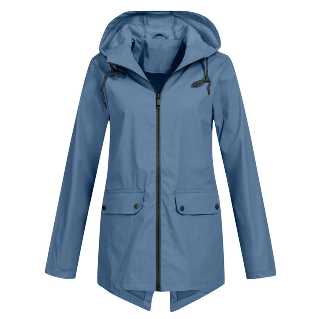 Manteau de pluie femme – Veste longue élégante avec capuche imperméable