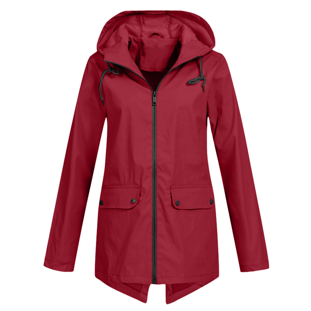 Manteau de pluie femme – Veste longue élégante avec capuche imperméable