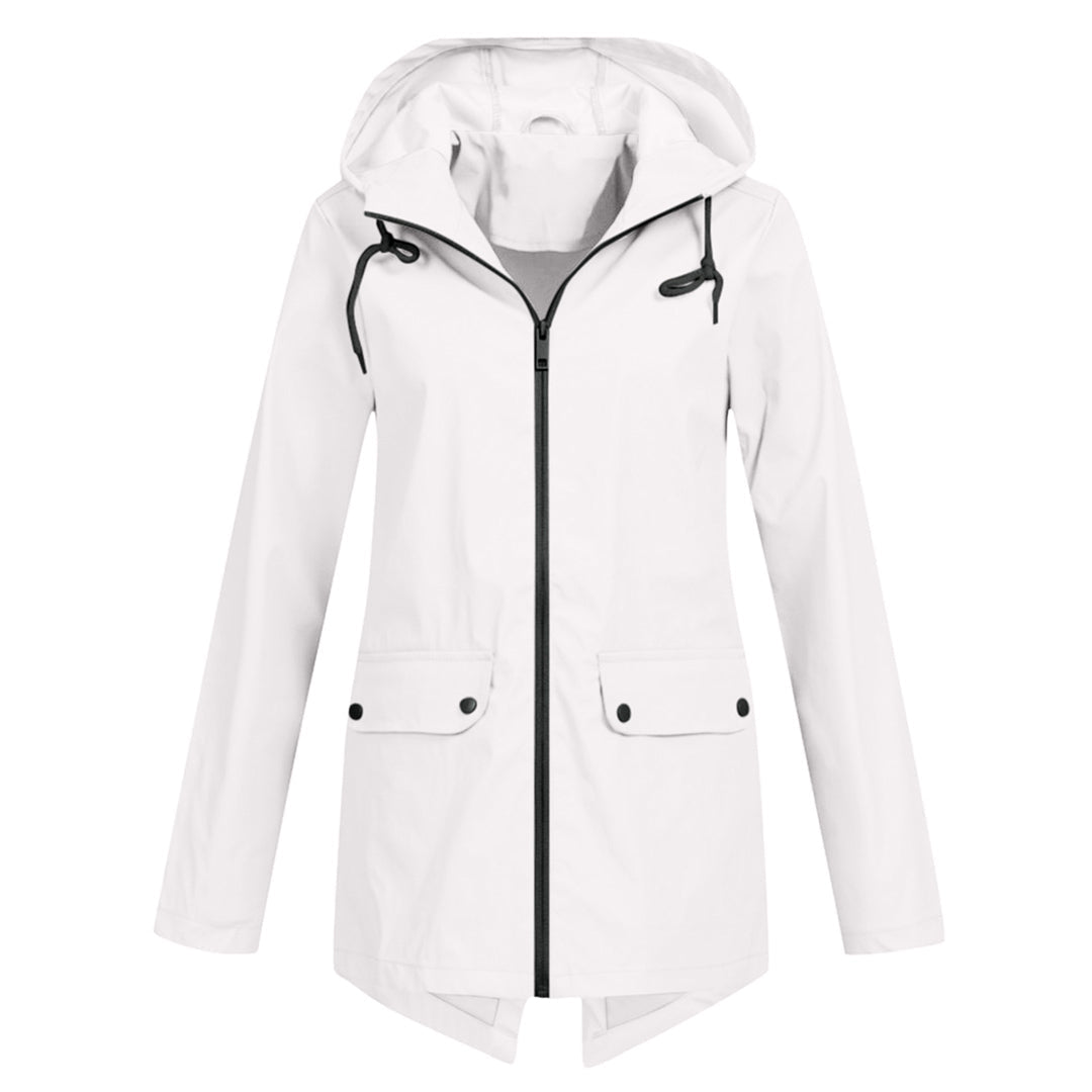 Manteau de pluie femme – Veste longue élégante avec capuche imperméable