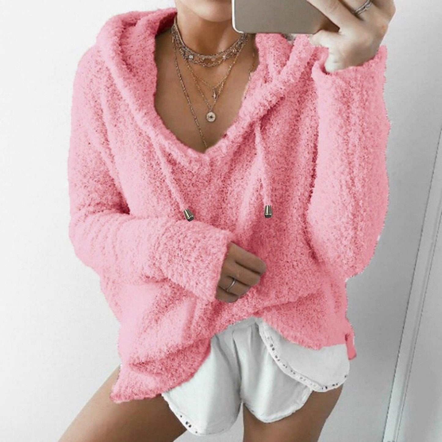 Hoodie femme teddy – Sweat chaud et doux pour hiver