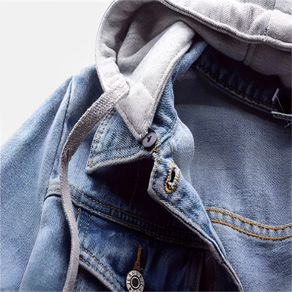 Veste en jean femme – Veste à manches longues avec capuche amovible chic