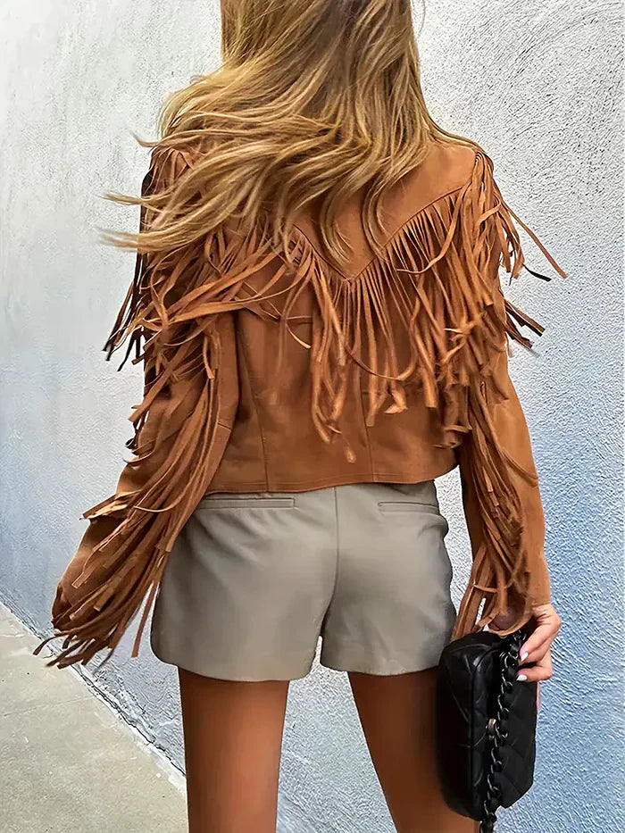 Veste en cuir femme – Veste à franges tendance et stylée