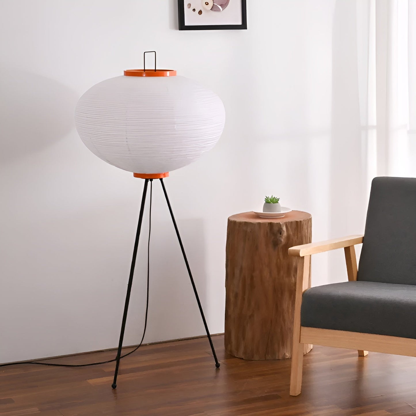 Lampe de sol japonaise – Lampe en papier de riz pour ambiance chaleureuse