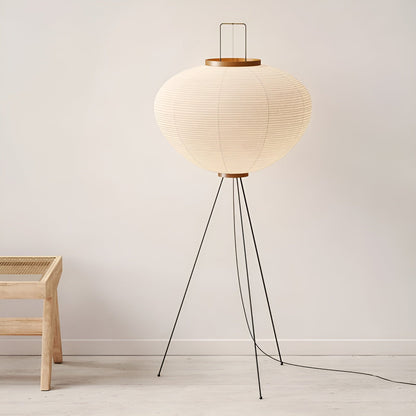 Lampe de sol japonaise – Lampe en papier de riz pour ambiance chaleureuse