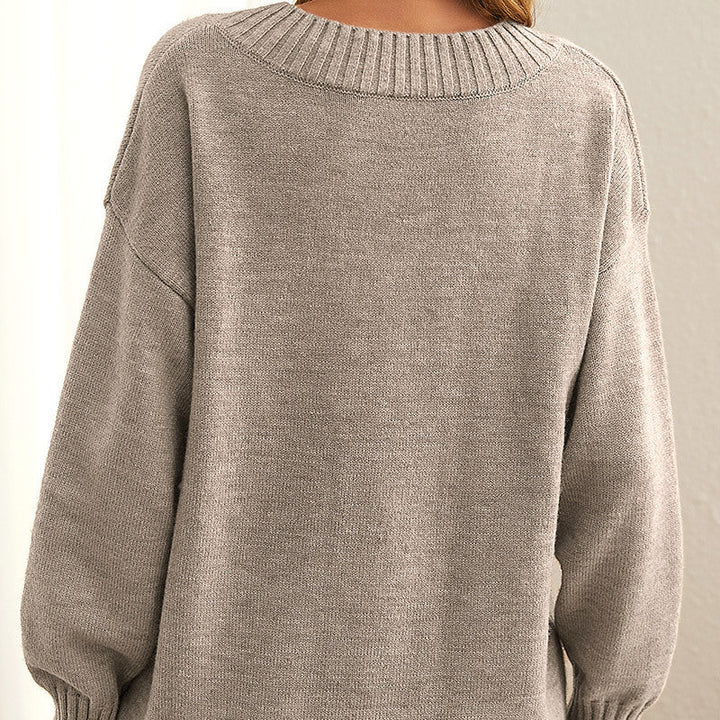 Pull en cachemire femme – Pull en tricot décolleté V élégant et confortable