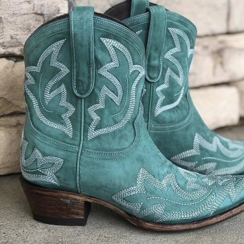 Bottes cowboy cuir brodées – Chaussures western élégantes et confortables